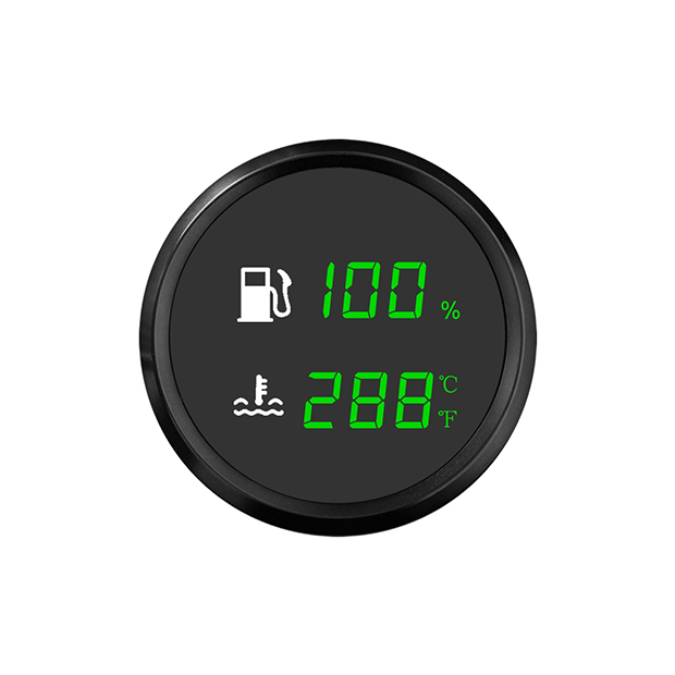 Dual Digital Gauge Fuel Level Water Temp